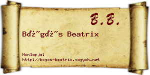 Bögös Beatrix névjegykártya