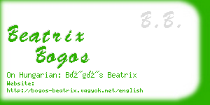 beatrix bogos business card